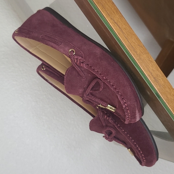 Michael Kors Burgundy suede boat shoes loafers 6 - Picture 5 of 9